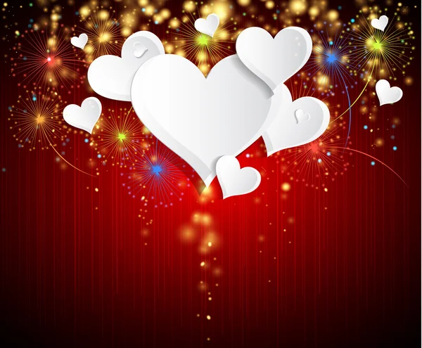 Fondo de amor con tarjeta de San Valentín corazones — Vector de stock