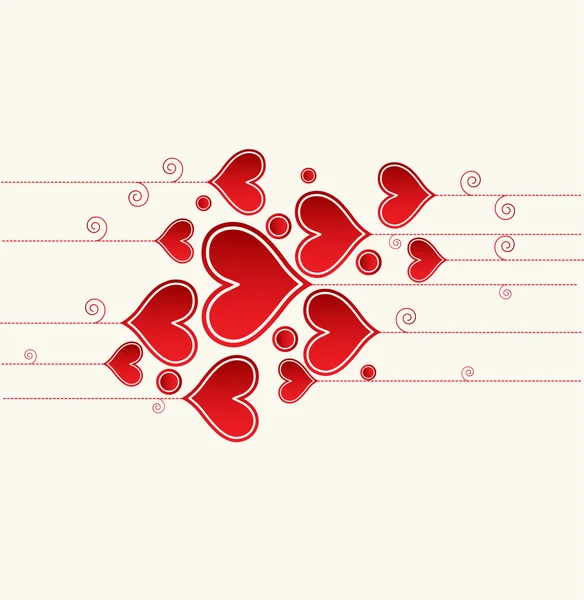 Arka plan ile kalpleri Sevgililer günü kartı seviyorum — Stok Vektör
