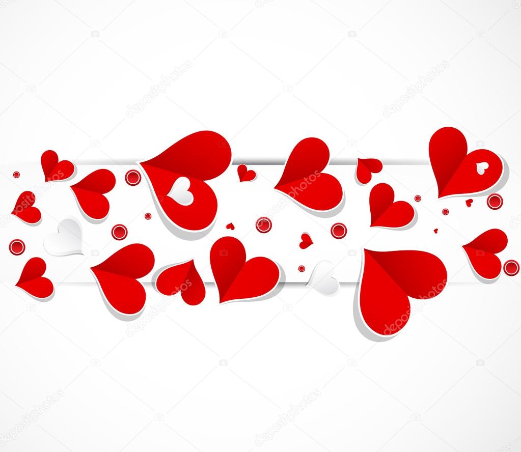 abstract love banner with paper hearts valentine day stock vector