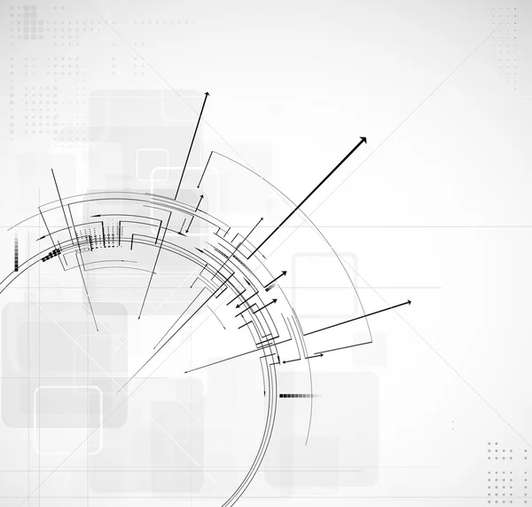 Circuito abstrato computador linha redonda tecnologia negócio backgro — Vetor de Stock