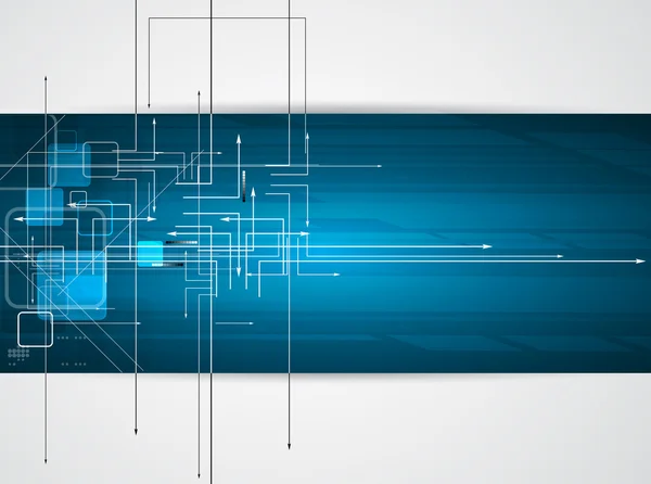 Resumen desenfoque azul Tecnología circuito fondo vector illustra — Vector de stock