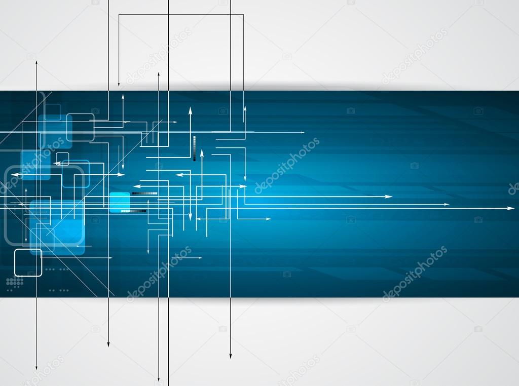 Abstract blur blue Technology circuit background vector illustra