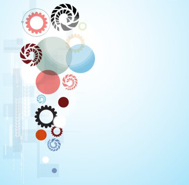 soyut parlak coror daireleri ve gears teknolojisi iş geri