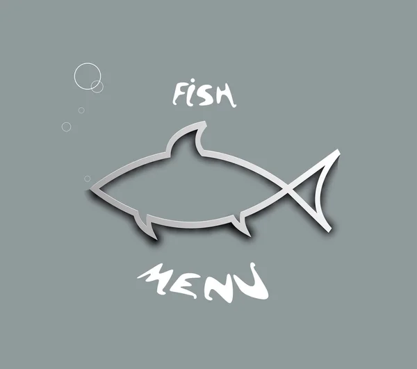 Abstraktní stylizované rybí menu pro restaurace — Stockový vektor