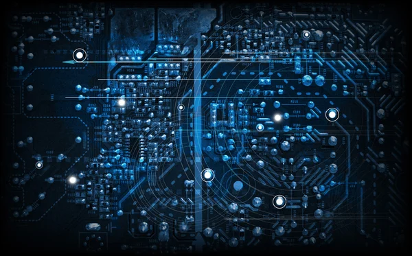 Abstrato circuito futurista computador internet tecnologia placa b — Fotografia de Stock