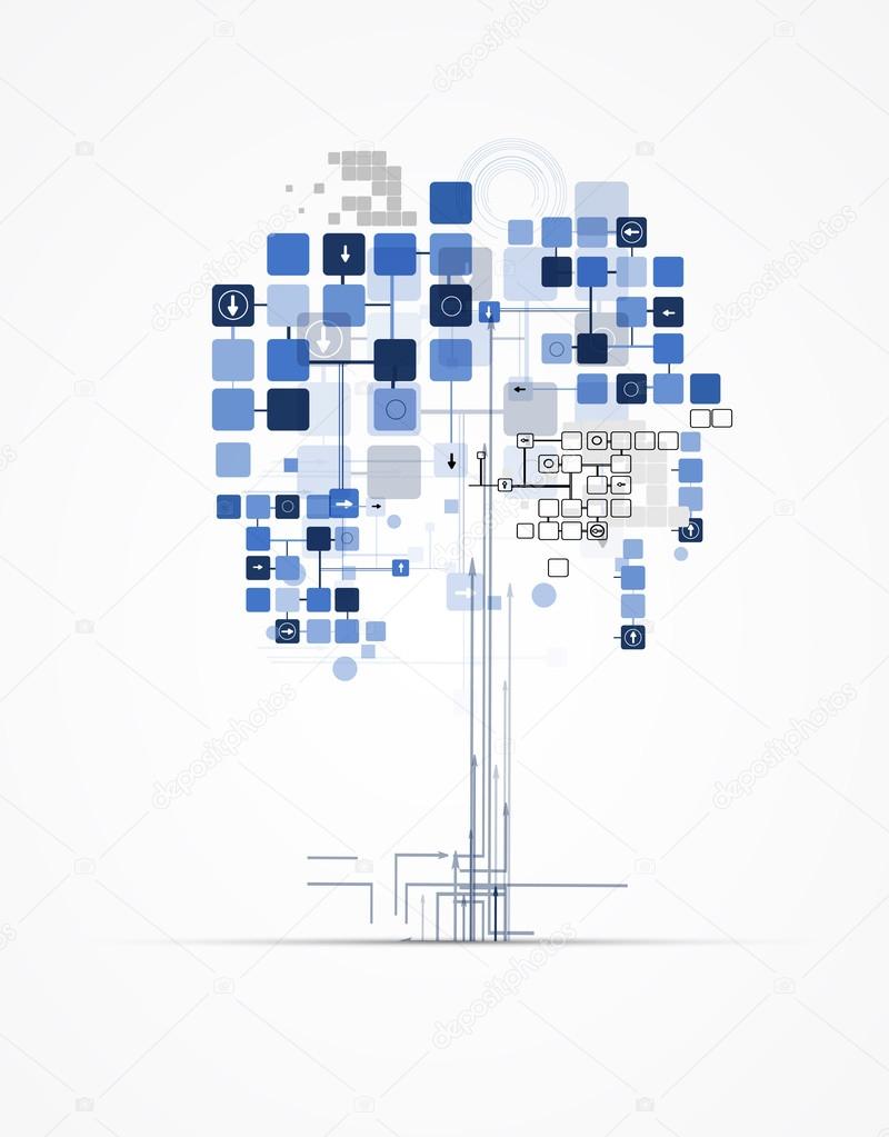 abstract tree internet computer technology business solution