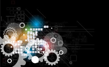 Retro dijital bilgisayar teknoloji iş arka plan