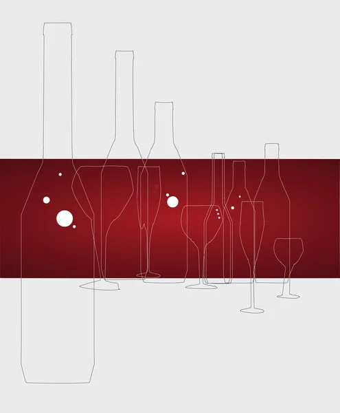 Şarap menüsü kartı tasarım arka plan — Stok Vektör