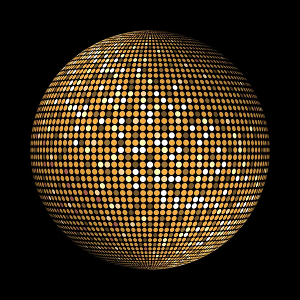 Gold disco lights circle abstract background — Stock Vector