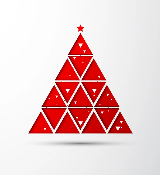 Mutlu newyear ve Noel kağıt ağaç — Stok Vektör