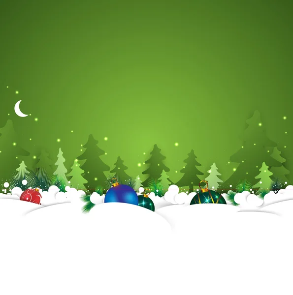 Karácsonyi és újévi köszöntő hó fa háttér — Stock Vector