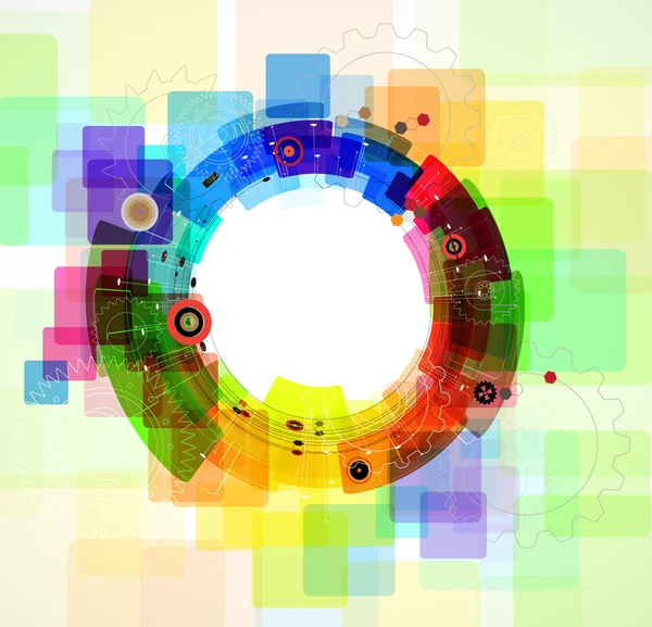 Kleur verschillende tandwielen abstracte achtergrond — Stockvector