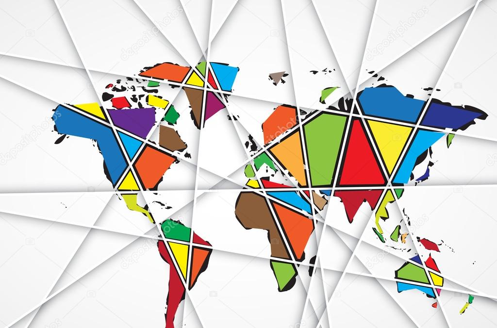 Abstract creative concept vector map of the world for Web and Mobile Applications isolated on background. Vector illustration, creative template design, Business software and social media.