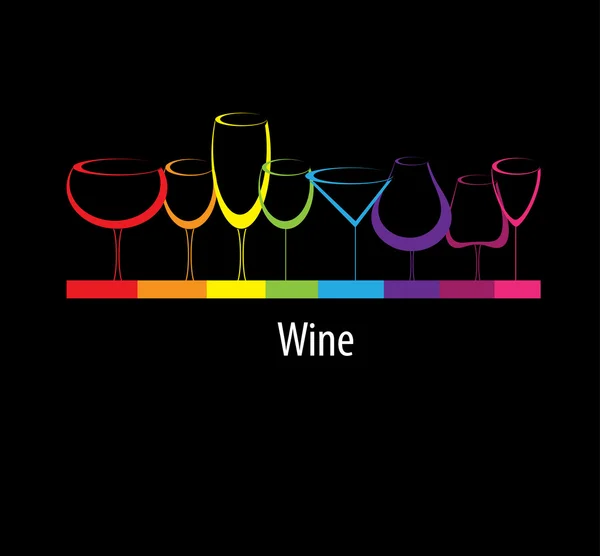 Carta del vino concetto di sfondo bicchiere bevanda alcolica — Vettoriale Stock