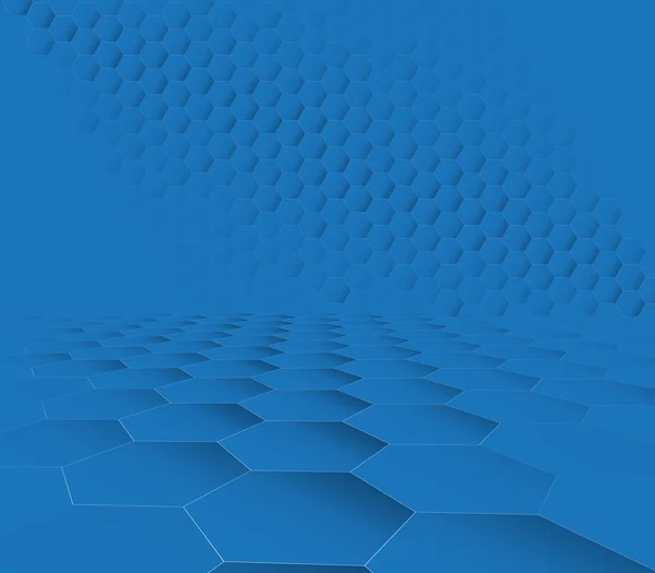 Abstracto azul oscuro hexágono tecnología fondo — Vector de stock