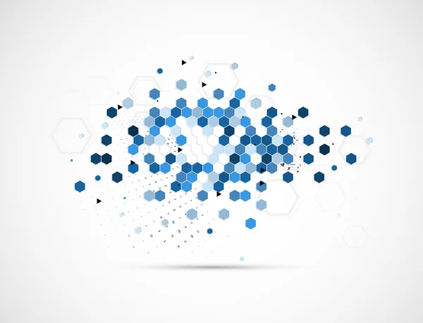 Blue hexagon technology background — Stock Vector