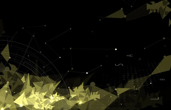 Abstract black mesh triangle technology background super light s — 图库矢量图片