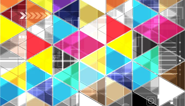 Abstract bright triangle technology background — Stock Vector