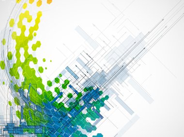 soyut renkli okla altıgen teknolojisi ve gelişimi ba