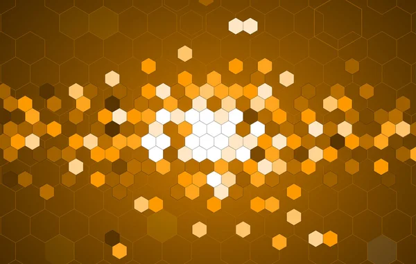 Abstract gold hexagon technology information background — Stock Vector