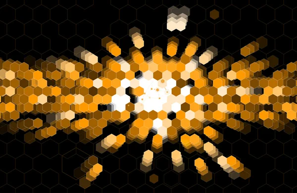 抽象的黑点内六角商业和信息技术 — 图库矢量图片