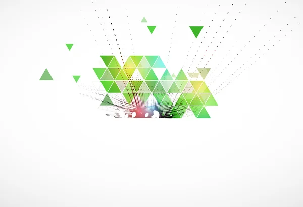 Zöld háromszög ökológia üzleti és technológiai háttér — Stock Vector
