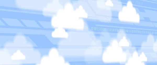 Modern Bulut Teknolojisi Entegre Dijital Web Konsepti Arka Planı — Stok Vektör