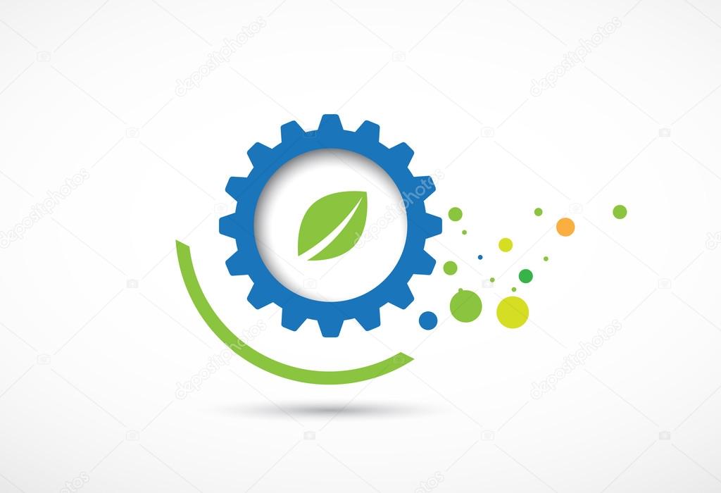 abstract gear ecology business and technology computer vector ba
