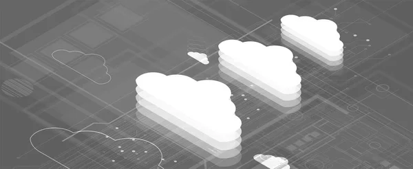 Tecnología Nube Moderna Fondo Concepto Web Digital Integrado — Archivo Imágenes Vectoriales