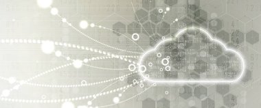 modern bulut teknolojisi. Entegre dijital web konsepti arka planı