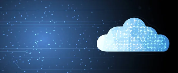 Modern Bulut Teknolojisi Entegre Dijital Web Konsepti Arka Planı — Stok Vektör