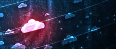 modern bulut teknolojisi. Entegre dijital web konsepti arka planı