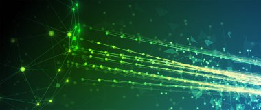 Neural ağ kavramı. Hücreleri bağlantıları ile bağlı. Yüksek teknoloji işlemi. Fütüristik arka plan