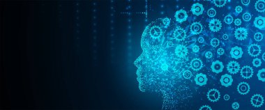 Yapay zeka kavramsal teknoloji Illustration. Fütüristik arka plan