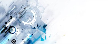 Yapay zeka kavramsal teknoloji Illustration. Fütüristik arka plan