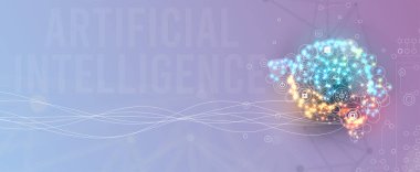 Yapay zeka kavramsal teknoloji Illustration. Fütüristik arka plan