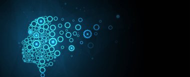 Yapay zeka kavramsal teknoloji Illustration. Fütüristik arka plan