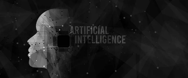 Konceptuální Technologie Ilustrace Umělé Inteligence Futuristické Abstraktní Pozadí — Stockový vektor