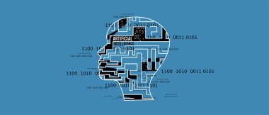 Soyut yapay zeka. Teknoloji web arka plan. Sanal kavramı