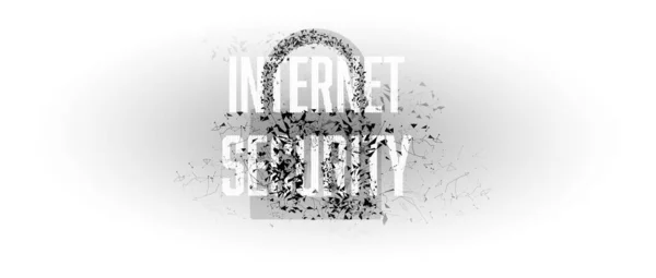 Internet Digital Syber Security Technology Concept Business Background Bloqueo Jabalí — Archivo Imágenes Vectoriales