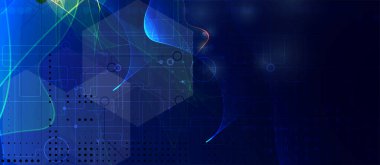 Soyut devre kartı fütüristik teknoloji işleme iş geçmişi