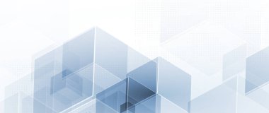 Soyut altıgen arkaplan. Teknoloji çocuk felci tasarımı. Dijital gelecekçi minimalizm. Vektör