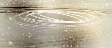 Kuantum işleme. Derin öğrenme yapay zekası. İşletme veya bilim sunumu için gelecekteki yeni teknoloji. Vektör arkaplanı