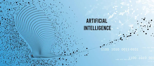 Yapay zeka kavramsal teknoloji Illustration. Fütüristik arka plan