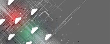 modern bulut teknolojisi. Entegre dijital web konsepti arka planı