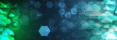 modern bulut teknolojisi. Entegre dijital web konsepti arka planı