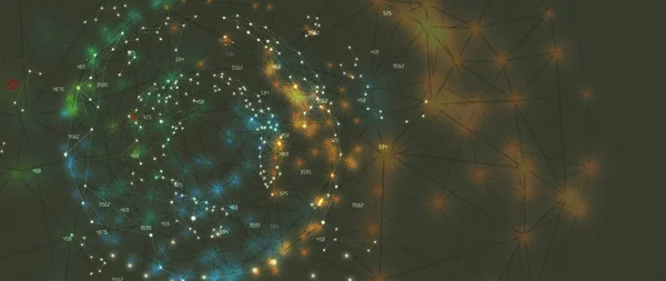 神经网络的概念 连接的单元格 高技术的过程 抽象未来背景 — 图库矢量图片
