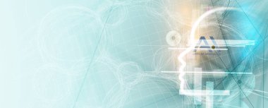 Yapay zeka kavramsal teknoloji Illustration. Fütüristik arka plan