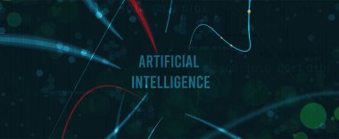 Yapay zeka kavramsal teknoloji Illustration. Fütüristik arka plan