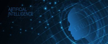 Yapay zeka kavramsal teknoloji Illustration. Fütüristik arka plan